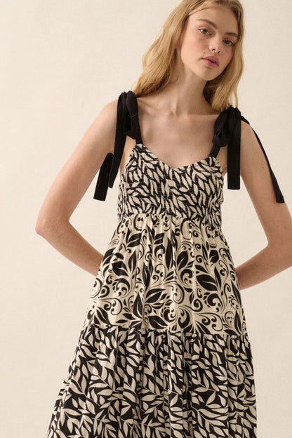 Grow Together Floral Colorblock Tiered Maxi Dress