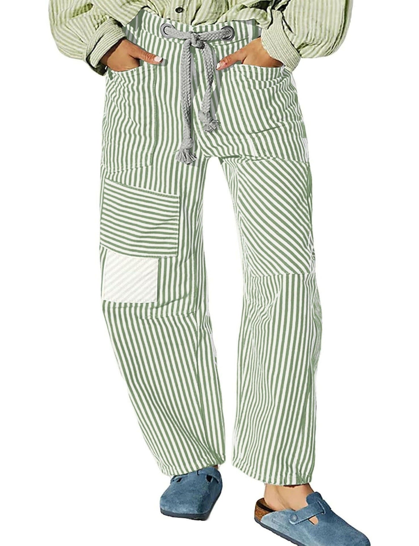 Easy Days Patchwork Railroad Striped Pants