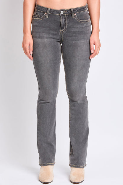 Women's Mid Rise Heavy Stitch Embroidered Bootcut Jeans
