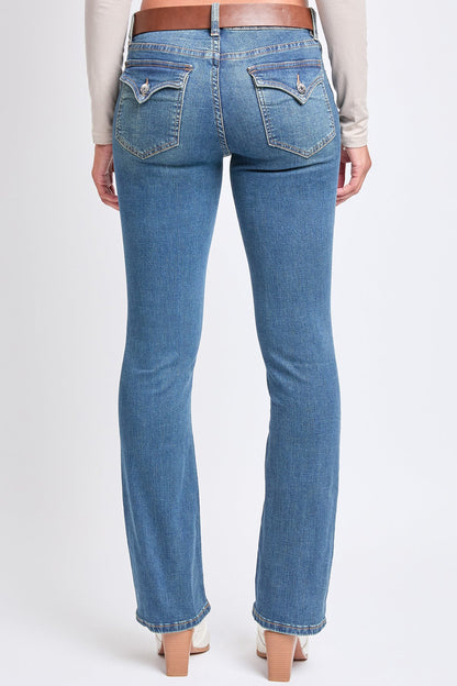 Women's Mid Rise Belted Bootcut Jeans