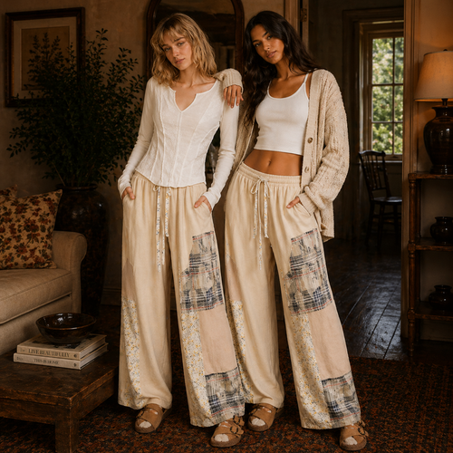 POL Raw Edge Relaxed Knit Pants