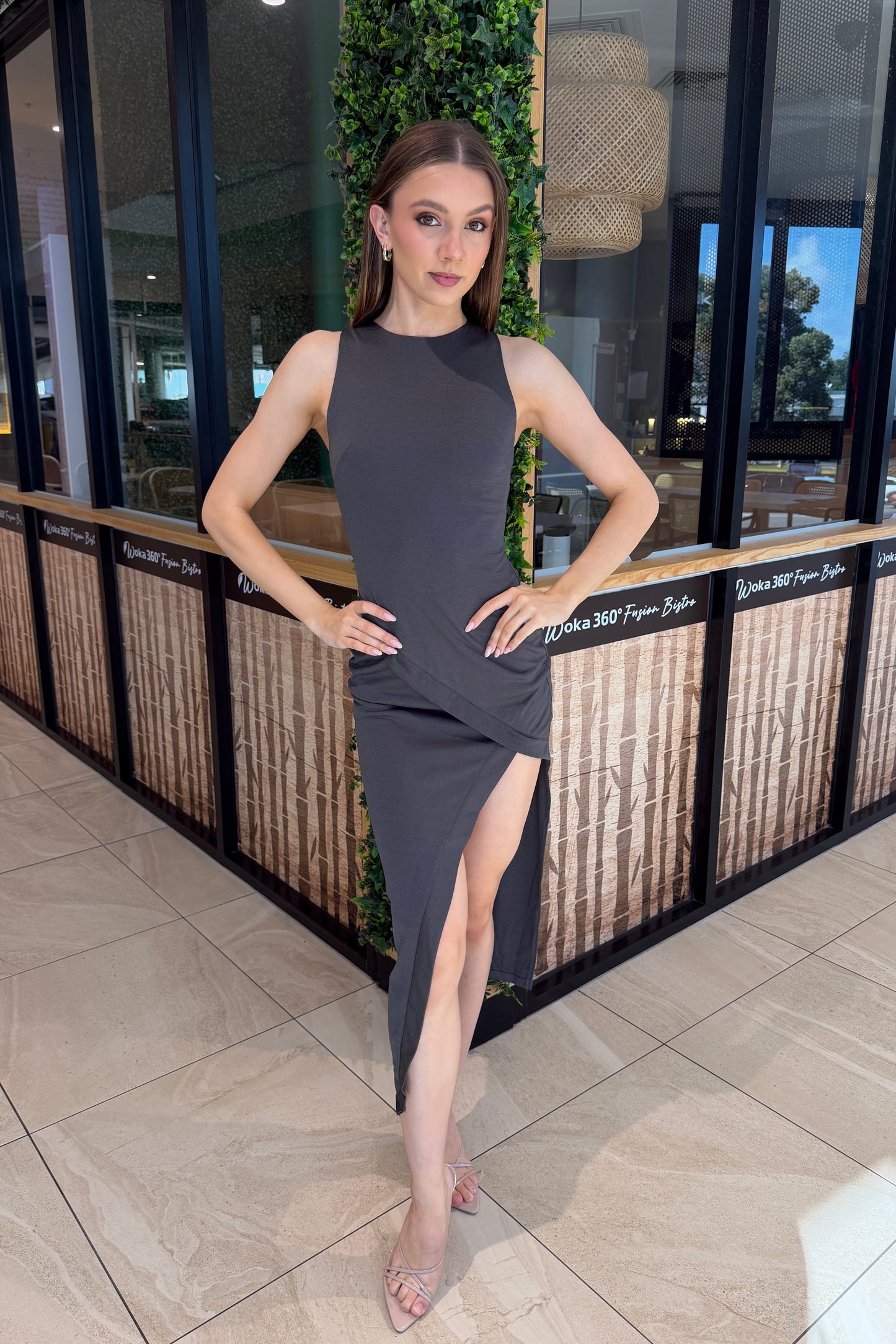Caspian Maxi Dress - Charcoal