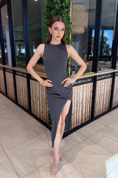 Caspian Maxi Dress - Charcoal