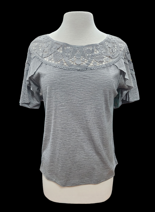 Crochet Flutter Short Sleeve Top