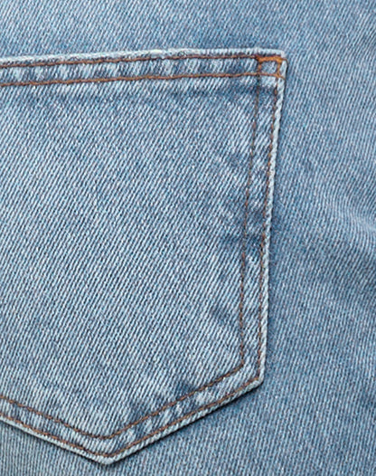 Rigid Low Rise Flare Jeans in Bright Blue Used