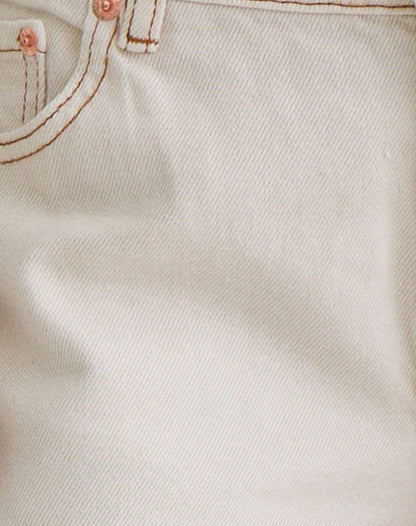 Rigid Low Rise Flare Jeans in Off White
