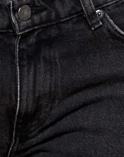 Rigid Low Rise Flare Jeans in Washed Black Grey