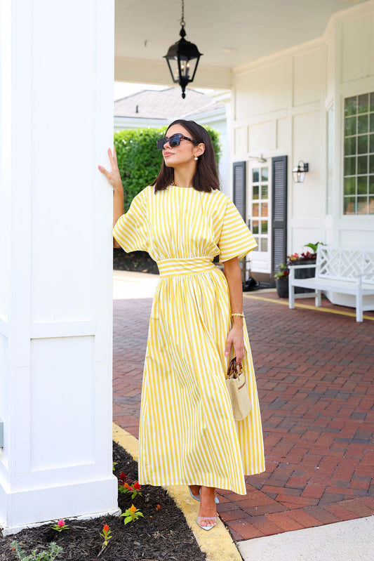 Anniston Dress - Yellow Stripe