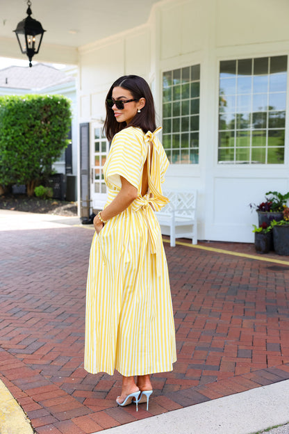 Anniston Dress - Yellow Stripe