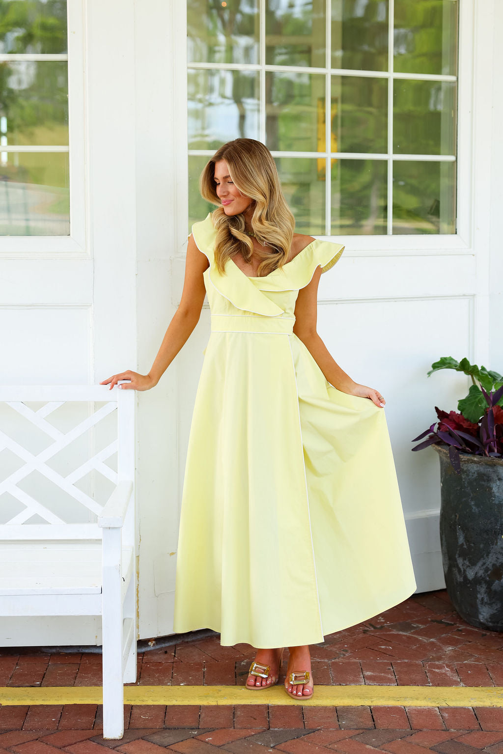 Anna Bleu Dress - Yellow