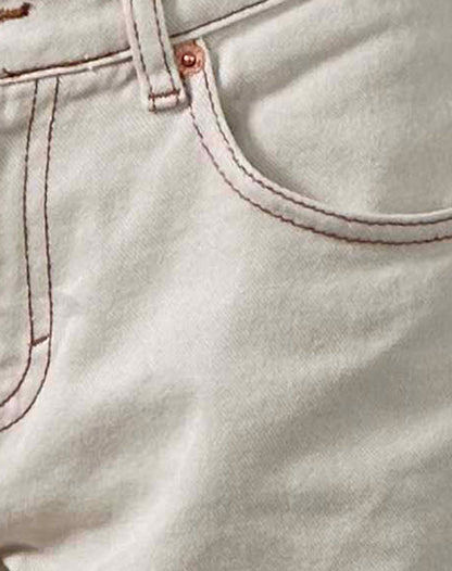 Roomy Extra Wide Low Rise Jeans in Off White