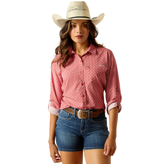ARIAT VENTTEK LYLA GEO STRIPED LONG SLEEVE SHIRT
