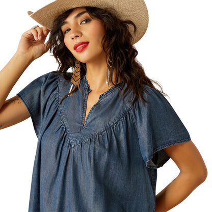 ARIAT EMMA MEDIUM BLUE SHORT SLEEVE SHIRT