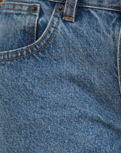 Low Rise Slouchy Flare Jeans in Blue Stone