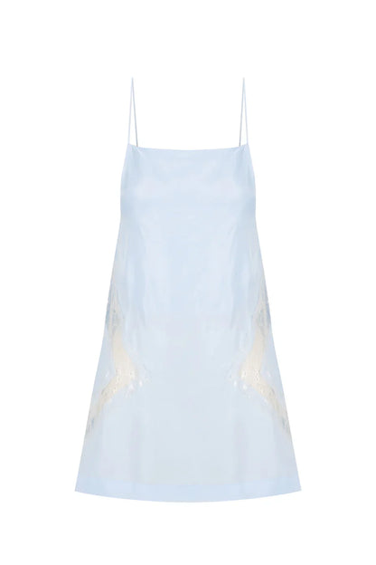 Lace Panel Slip Top - Sky Blue SWF