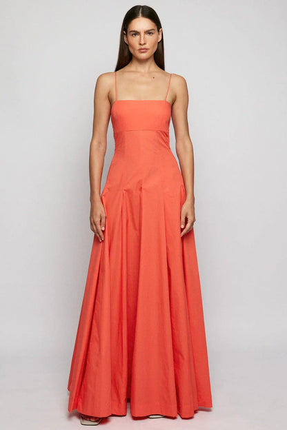 Bandeau Spaghetti Strap Maxi - Spiced Coral