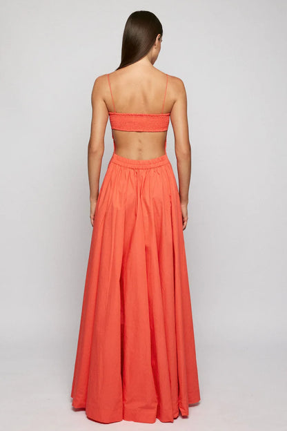 Bandeau Spaghetti Strap Maxi - Spiced Coral