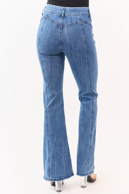Saige Medium Dark Wash Flare Leg Stretchy Jeans