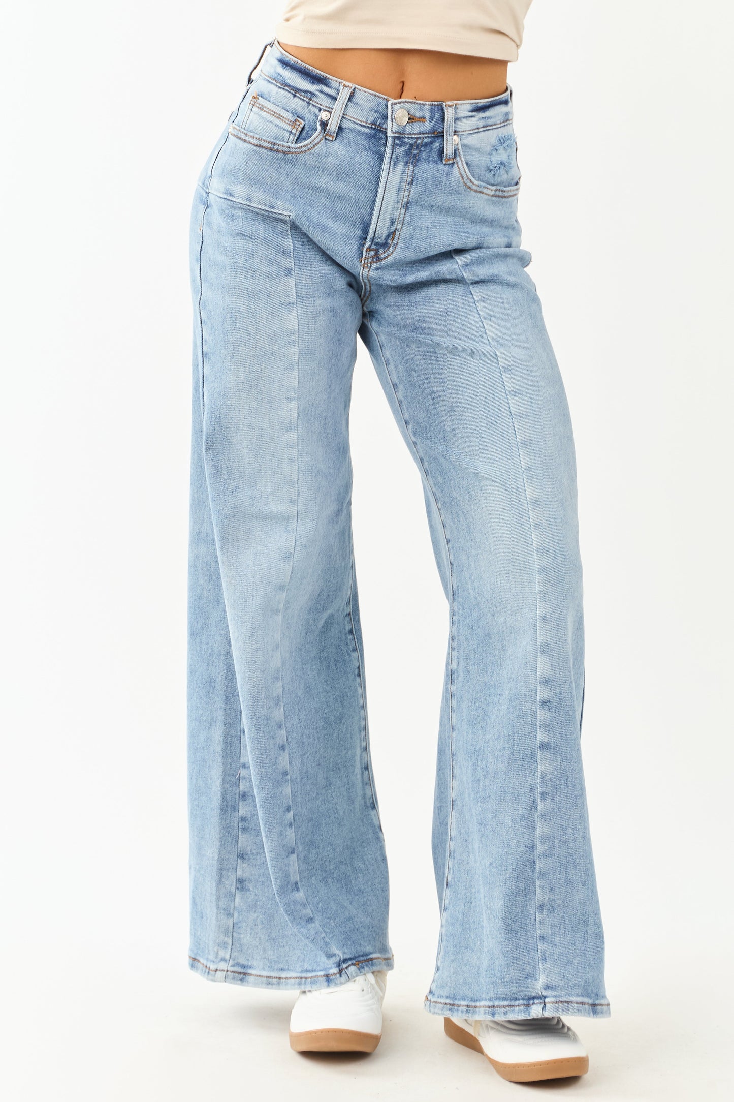 Saige Medium Wide Leg Tummy Control Stretchy Jeans