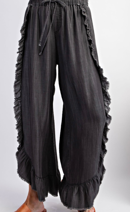 Frill Me Wide Leg Denim Pants