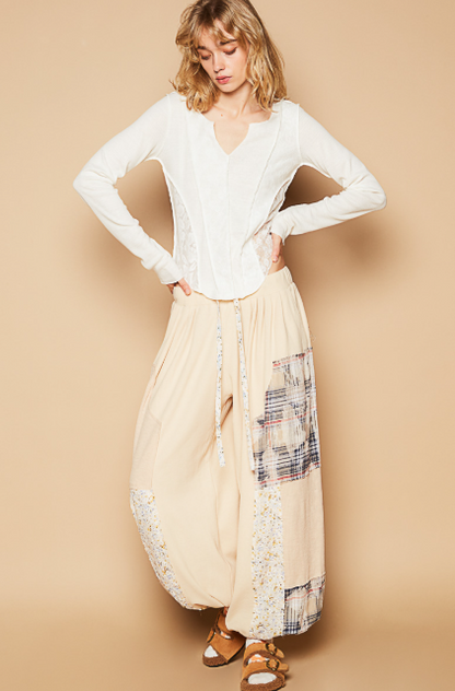 POL Raw Edge Relaxed Knit Pants