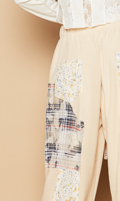 POL Raw Edge Relaxed Knit Pants