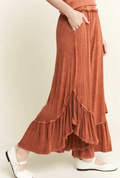J.HER Ruffled Hem Maxi Pants