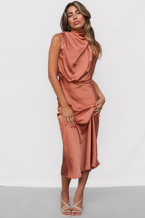 Sherie Midi Dress - Copper