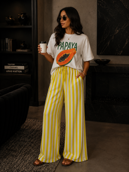 Sunset Stroll Striped Wide Leg Pants