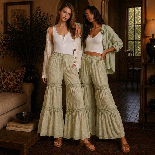 Sunset Stroll Floral Palazzo Pants