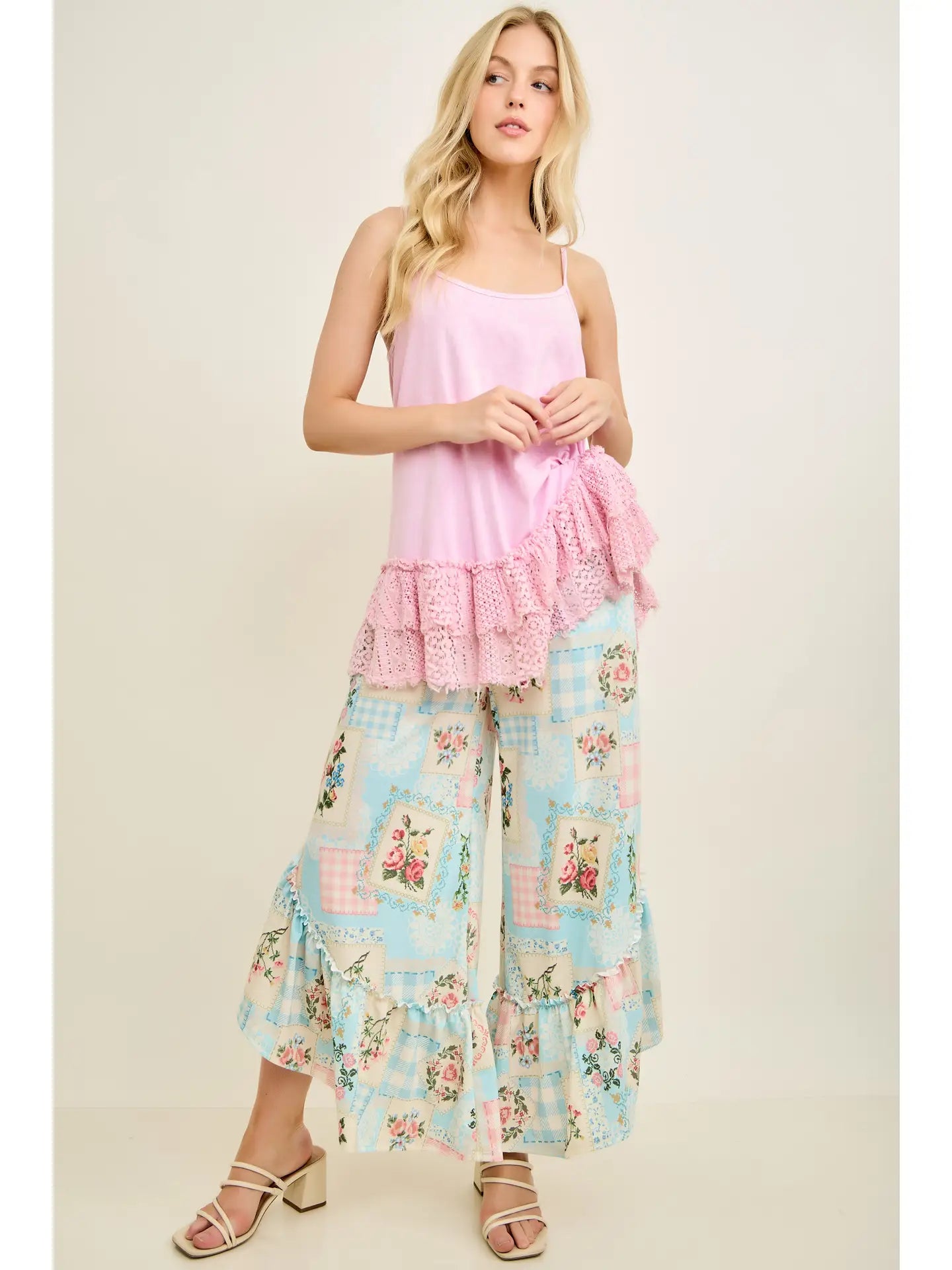 Sweet Cottage Patchwork Ruffle Pants
