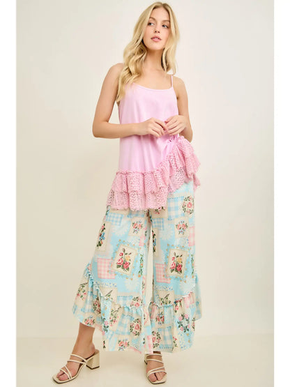 Sweet Cottage Patchwork Ruffle Pants