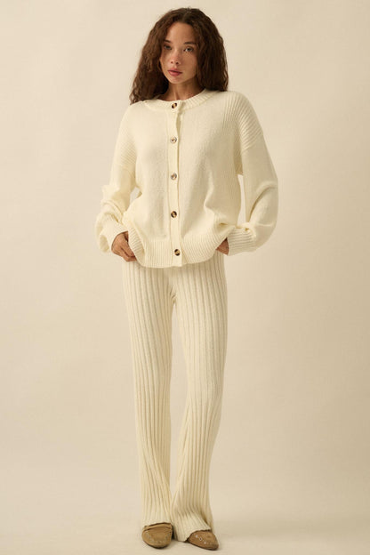Promise the Label Textured Knit Buttoned Cardigan
