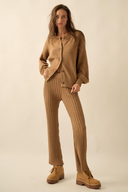 Promise the Label Textured Knit Buttoned Cardigan