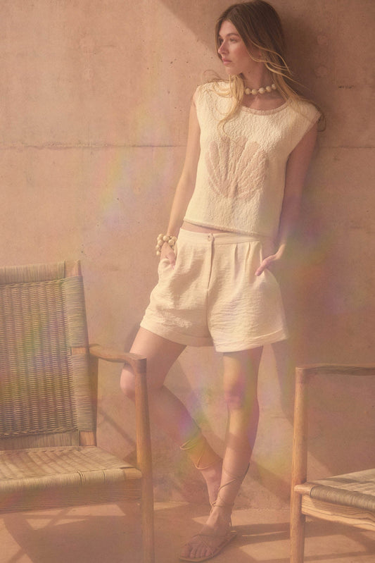 Walk the Talk Pleated Wide-Leg Cuffed Shorts