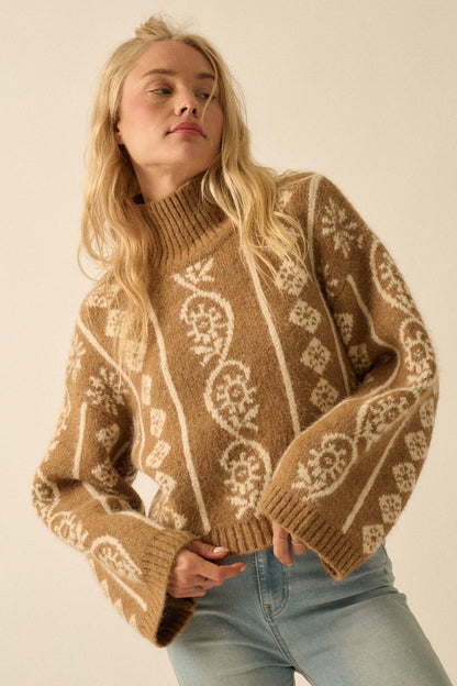 First Frost Mock-Neck Nordic-Knit Sweater