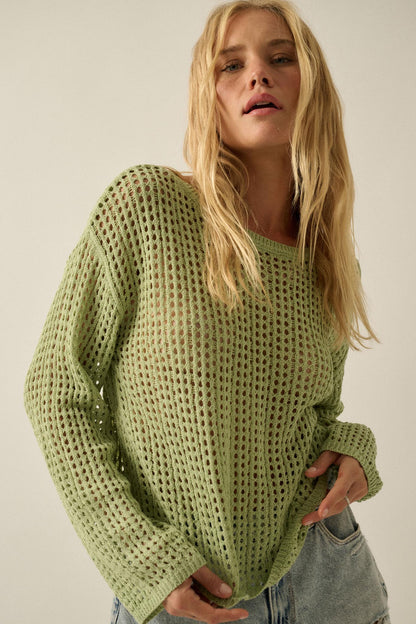 Without a Net Crochet Open-Knit Sweater
