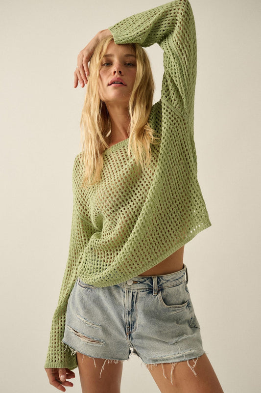 Without a Net Crochet Open-Knit Sweater