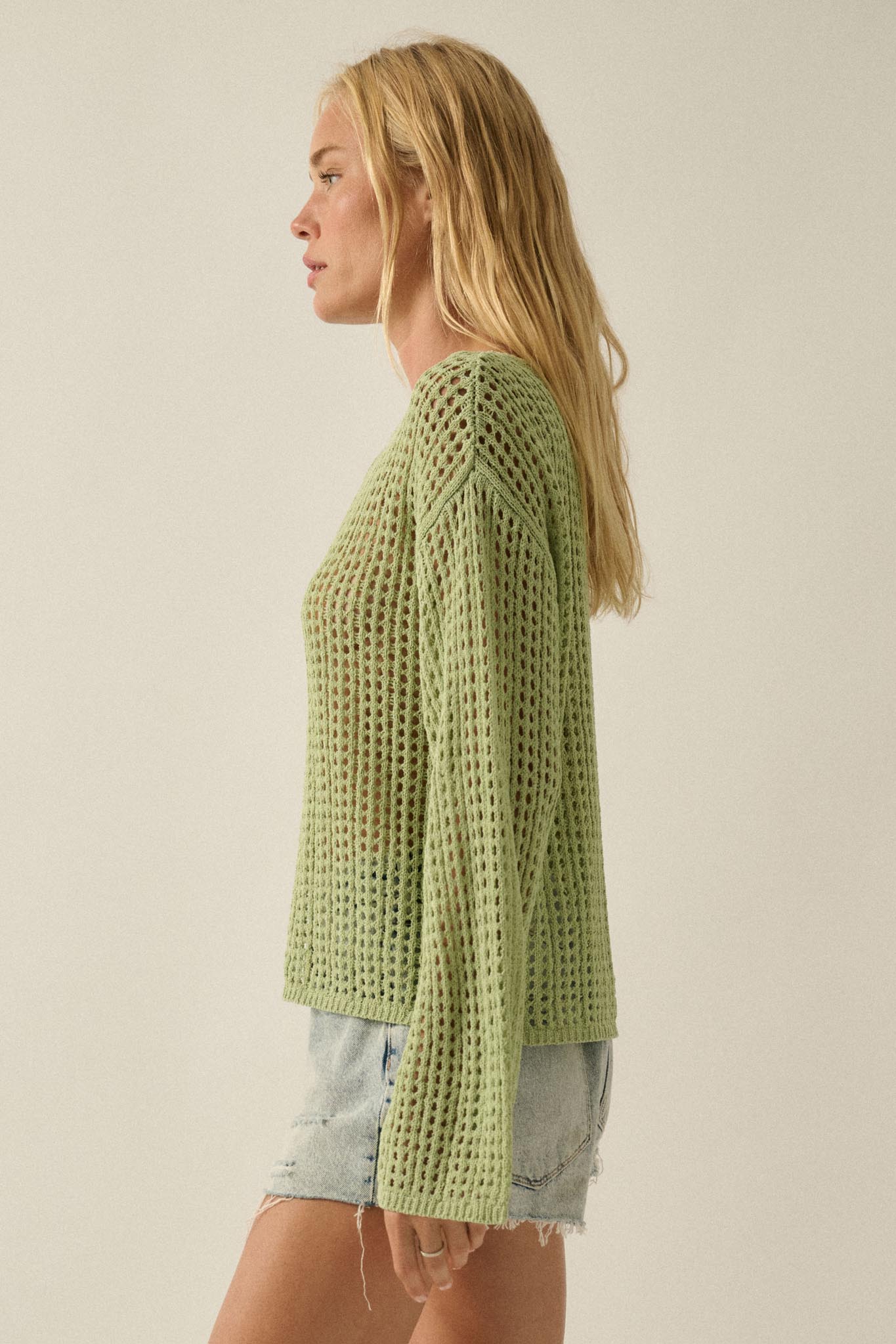 Without a Net Crochet Open-Knit Sweater