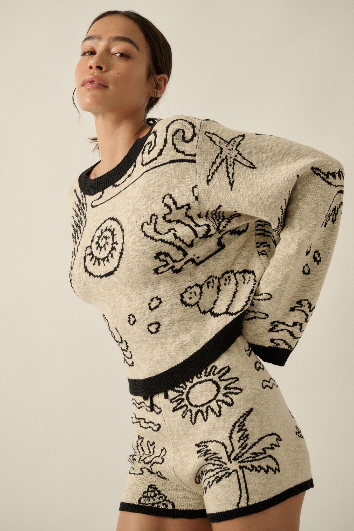 Beach Bash Nautical Jacquard-Knit Sweater