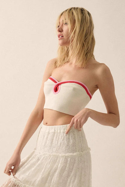 Heating Up Rib-Knit Keyhole Tube Top