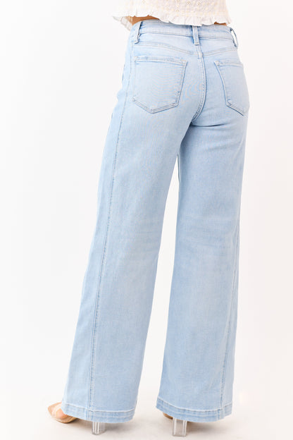 Vervet Light Wash Wide Leg Stretchy Jeans