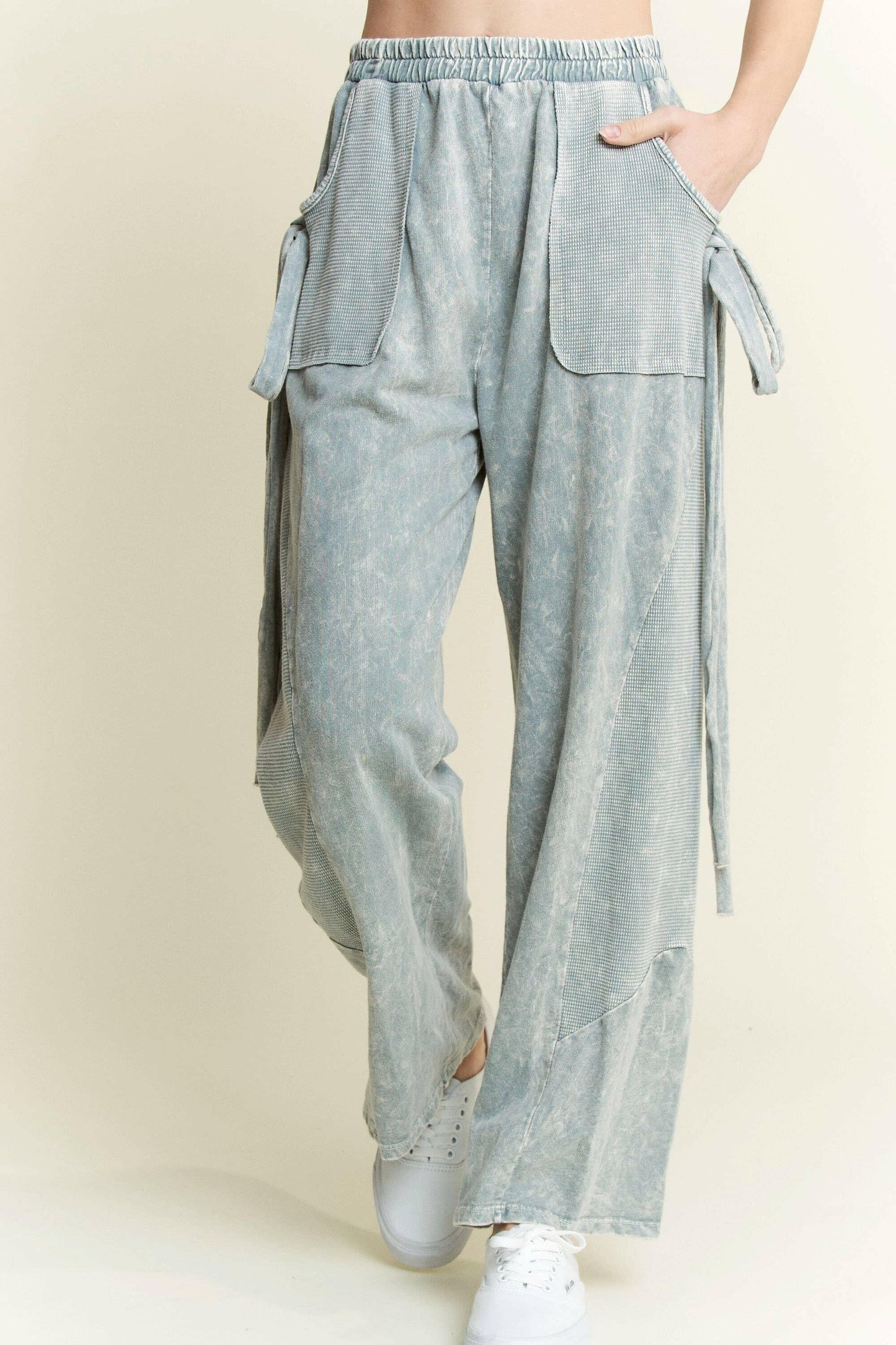 J.HER Mineral Wash Side Ribbon Bow pants