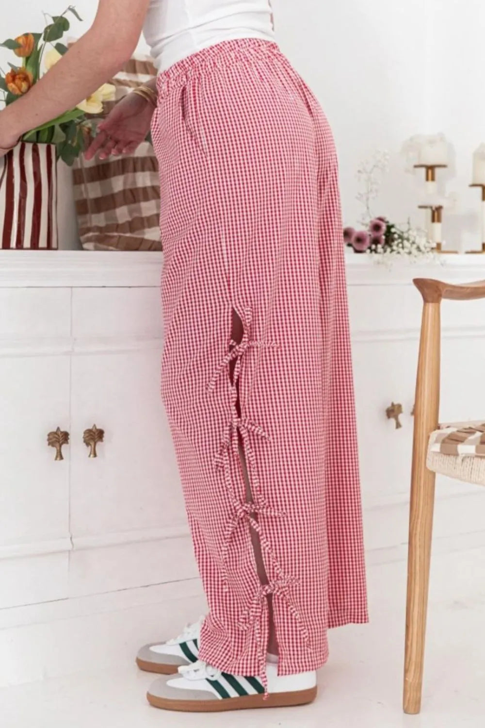 Side Tied Pants with Pockets