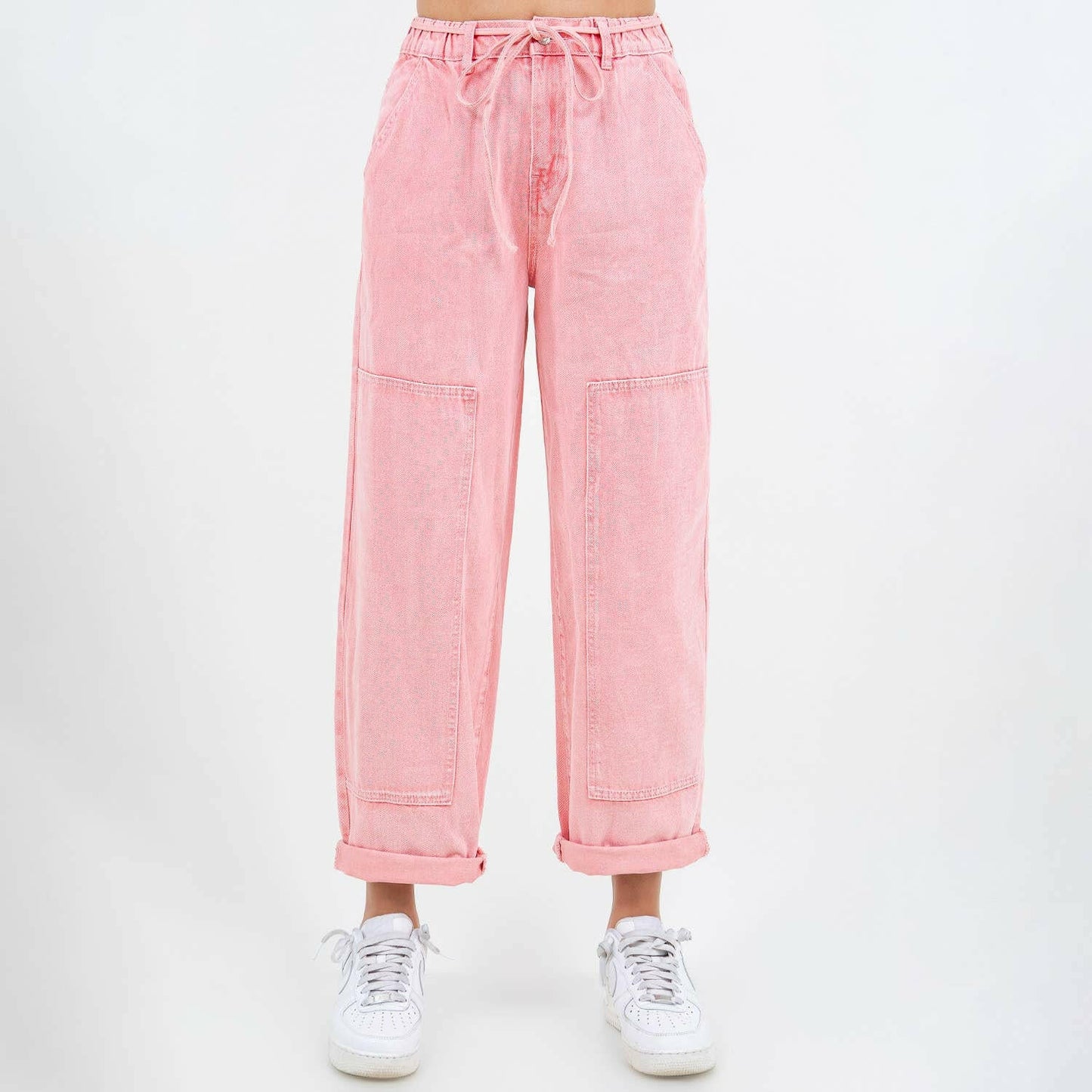 Color Washed Barrel Fit Pants