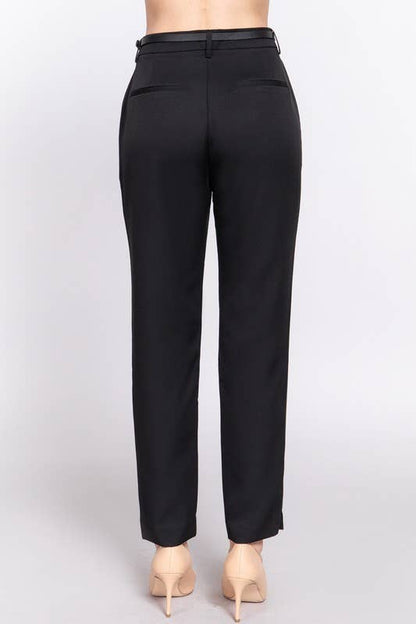 Classic Woven Pants With Belt