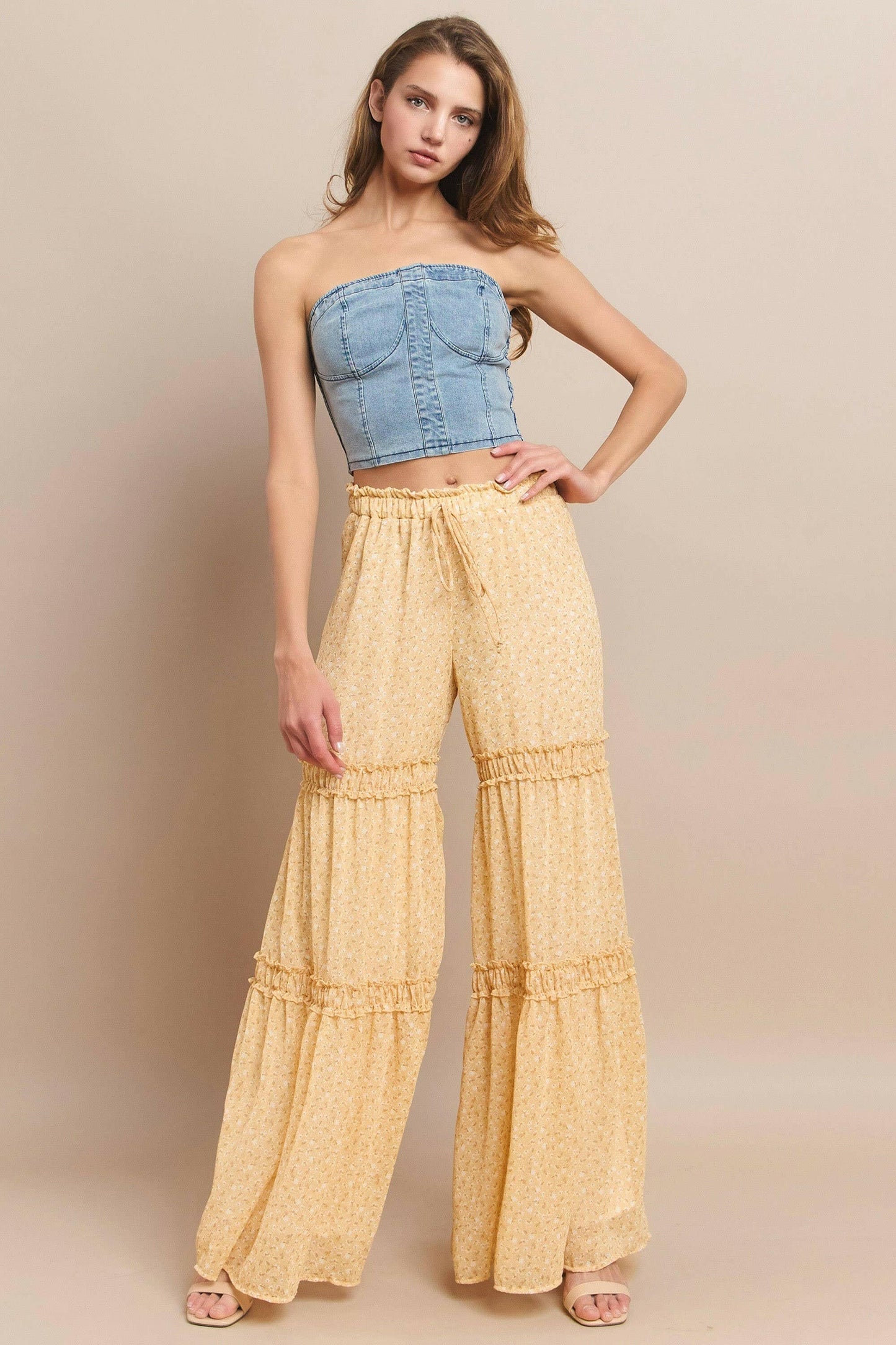 Sunset Stroll Floral Palazzo Pants