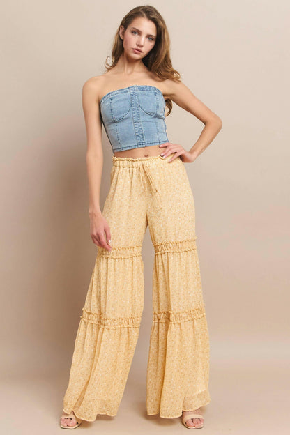 Sunset Stroll Floral Palazzo Pants