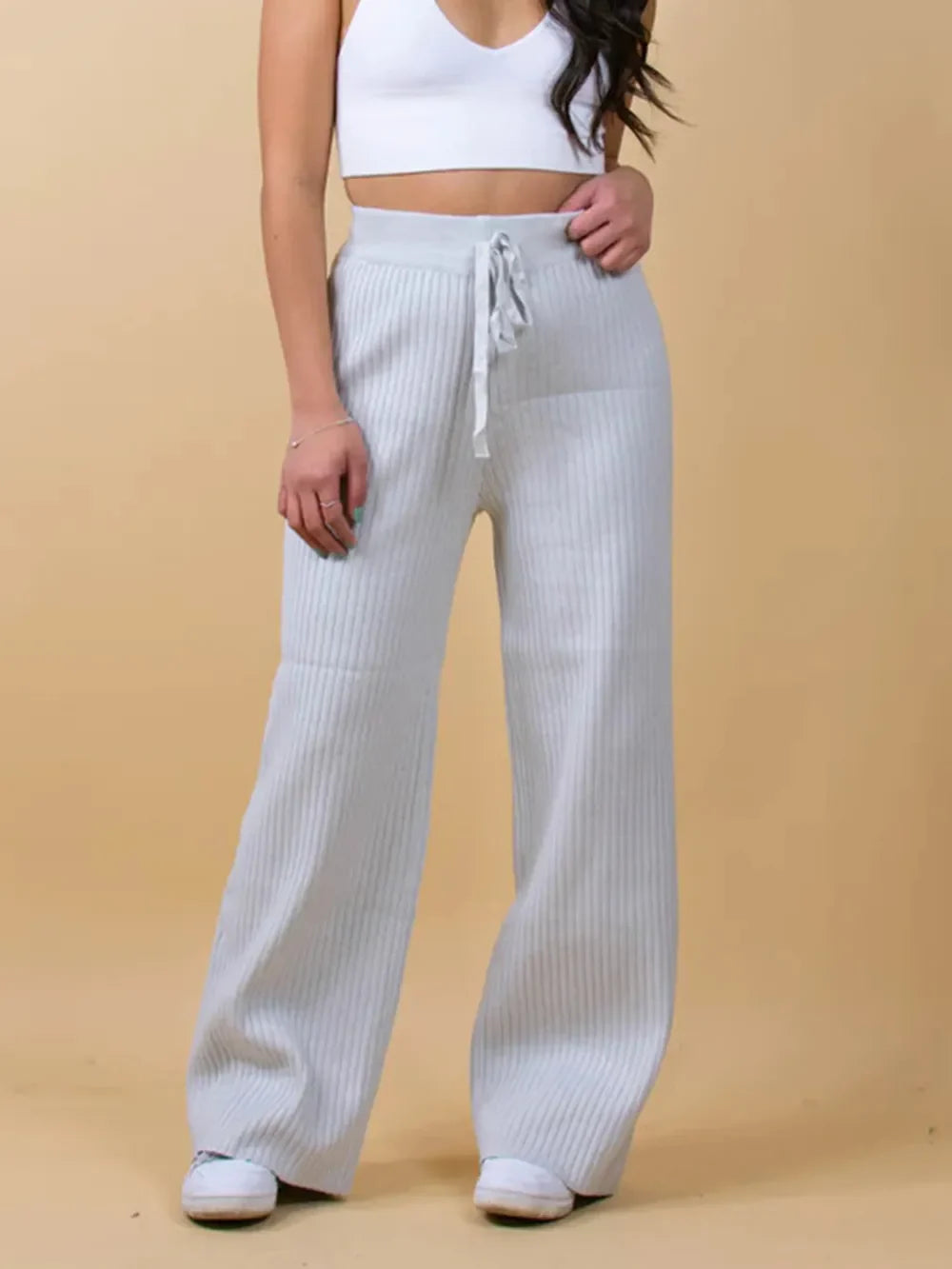 Ribbed Wide Leg Sweater Pants