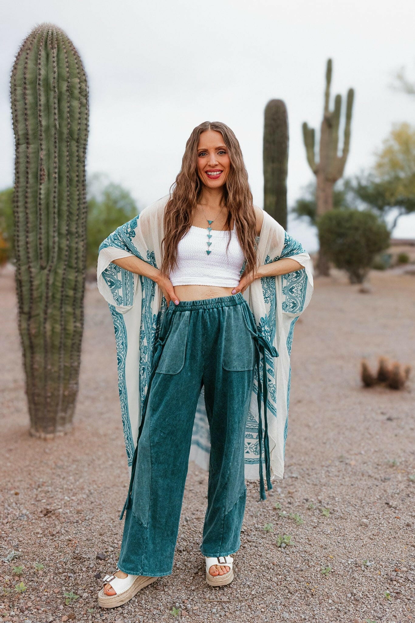 J.HER Mineral Wash Side Ribbon Bow pants